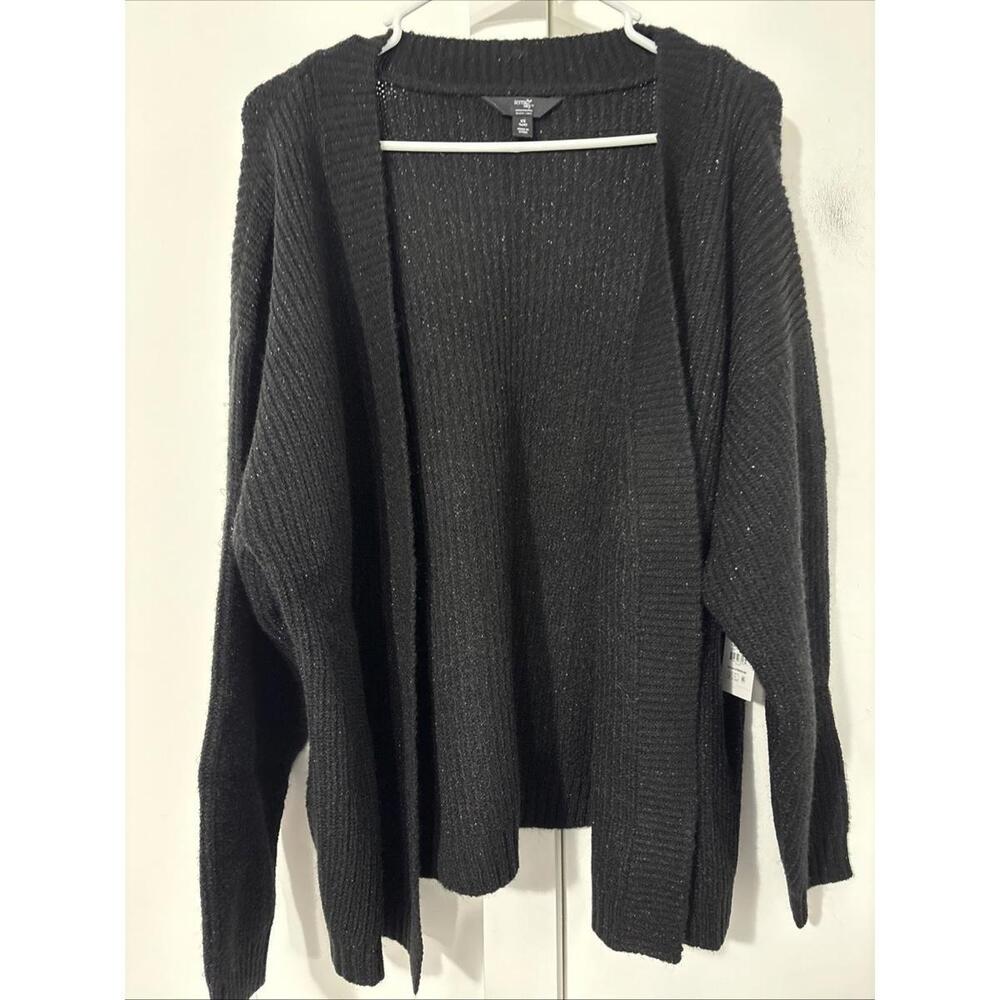 NWT Terra Sky  14W Black Open Cardigan Blk‎ With Sparkles New